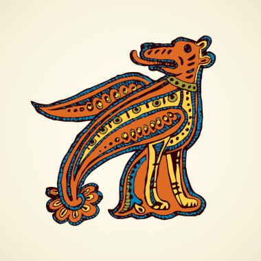 Antik büyük harf. Vektör çizim