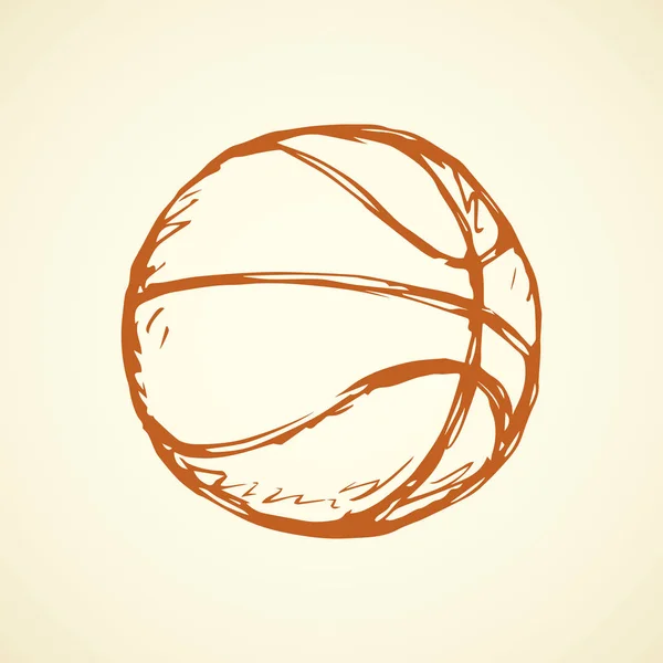 Balle de basket. Croquis — Image vectorielle