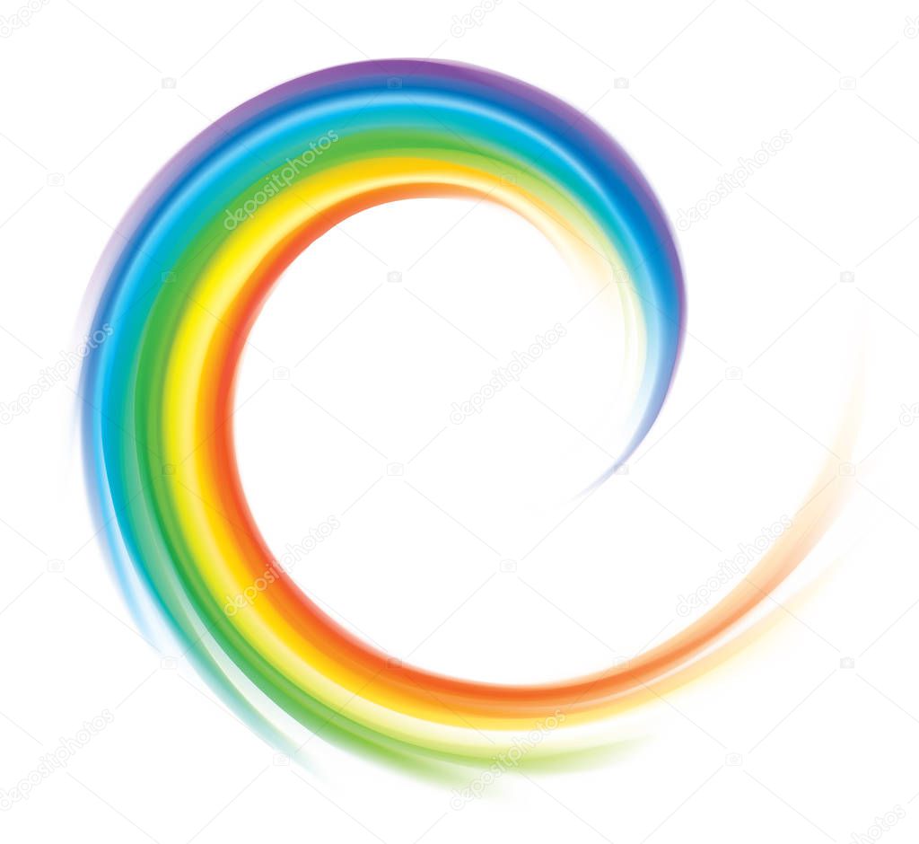 Vector backdrop of spiral rainbow spectrum