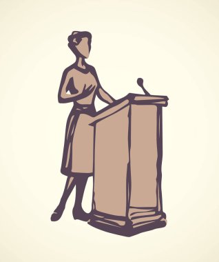 Podyum hoparlördür. Vektör çizim