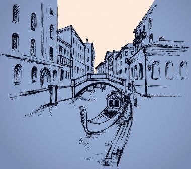 Venedik. Vektör cityscape