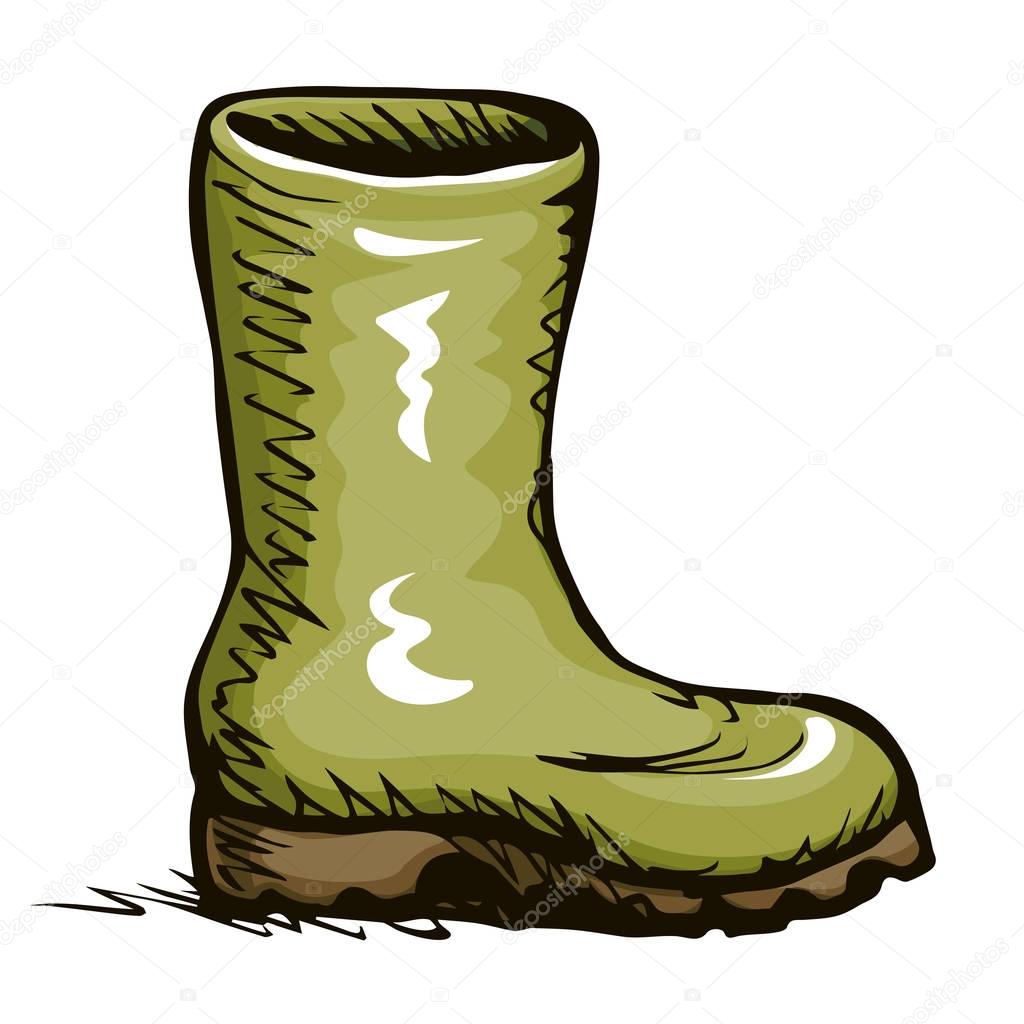 Rubber boots. Vector drawing