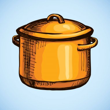 Eski pan. Vektör çizim