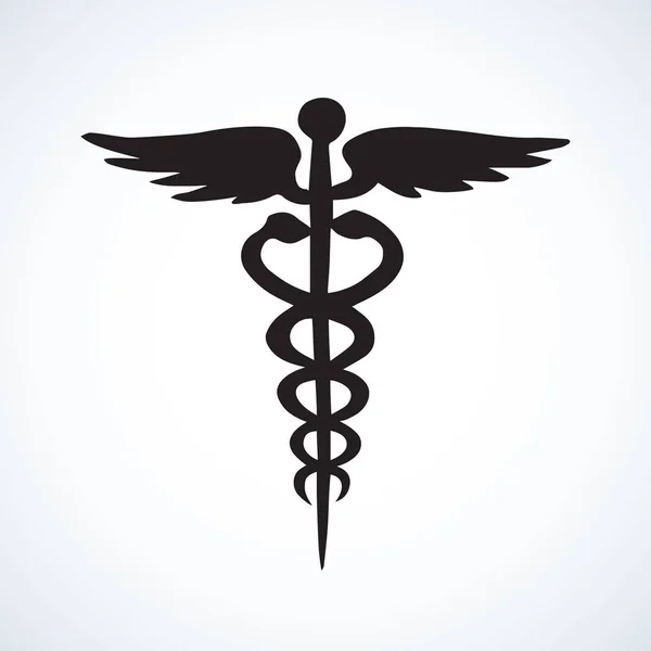 Caduceo simbolo medico — Vettoriale Stock