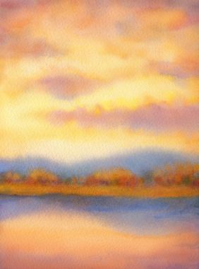 suluboya manzara. gün batımı göl üzerinde