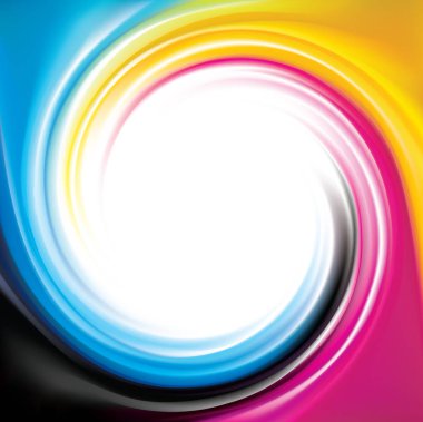 Vektör girdap arka planını temel işlem (Cmyk baskı renkleri