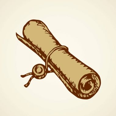 Vektör çizim. Mühür ile kaydırma