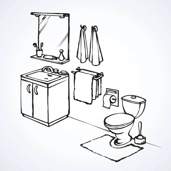 Toilet. Vector tekening — Stockvector