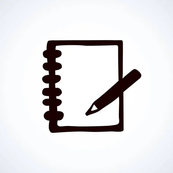 Cuaderno de notas. Dibujo vectorial — Vector de stock