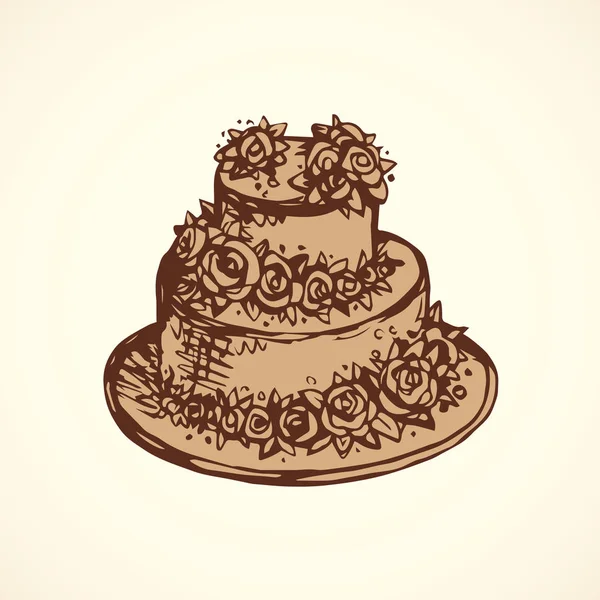 Cake. Vector drawing — Stock Vector