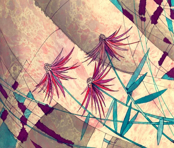 Abstraktní květy vzor — Stock fotografie