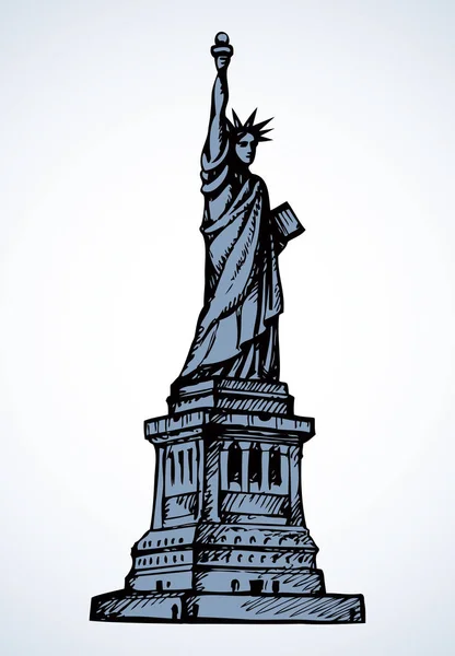Статуя Свободы. Векторный эскиз — стоковый вектор
