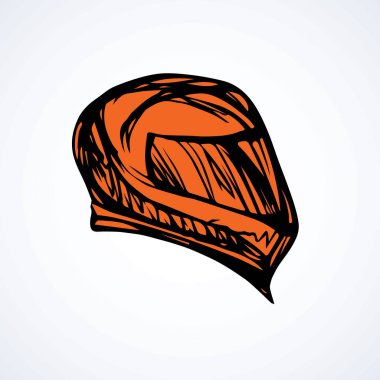 Motosiklet kask. Vektör çizim
