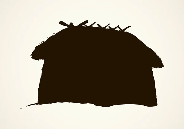 Wooden house. Vector drawing — Stock Illustration Wooden house. Vector drawing Stock Illustration