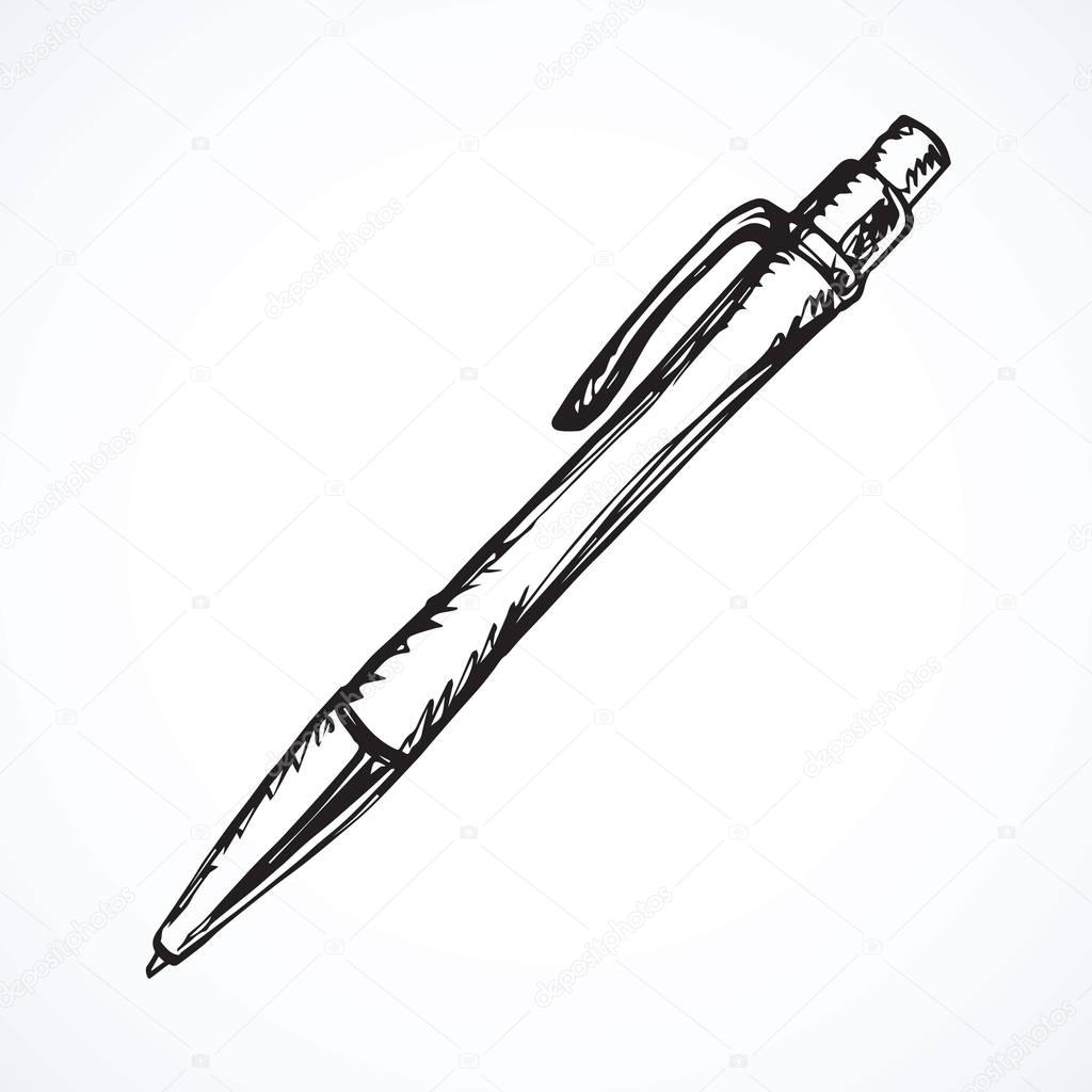 Old pen. Vector drawing