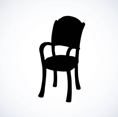 Vektör çizim. Kol dayama ile ahşap sandalye