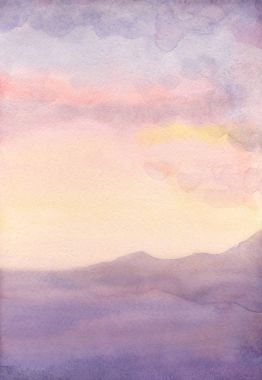 Suluboya deniz manzarası. Günbatımı