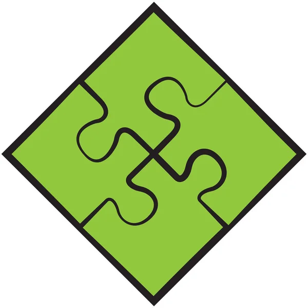 Čtyři puzzle. Vektoru symbol — Stockový vektor