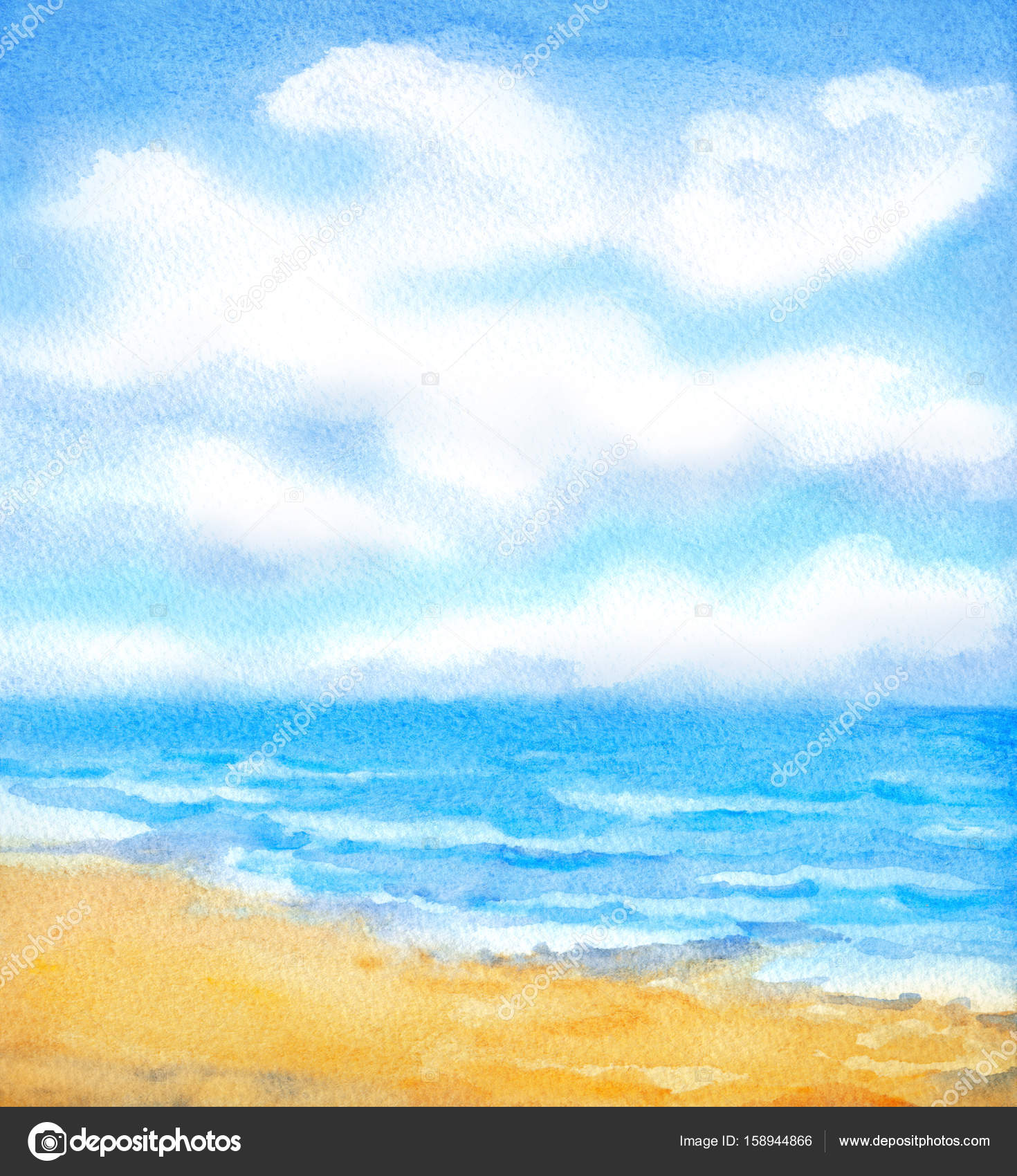 Watercolor Background White Clouds In The Blue Sky Over Ocean S Stock Photo Image By C Marinka Watercolor Background White Clouds In The Blue Sky Over Ocean S Stock Photo Image By C Marinka