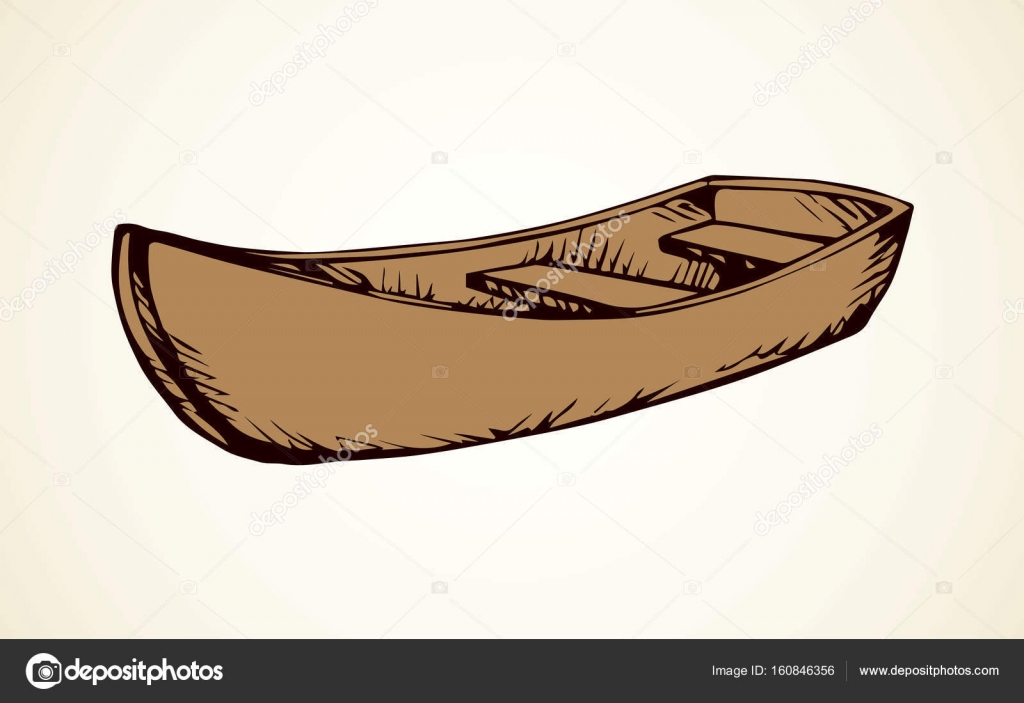 Wooden boat. Vector drawing — Stock Vector © Marinka ...