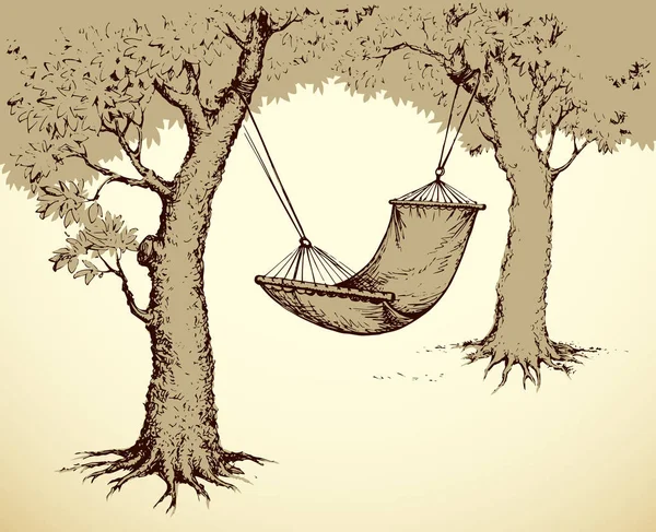 Ağaç hamak. Vektör çizim