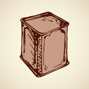 Vektör çizim. Çay kutusu