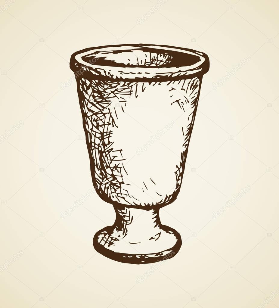 Ancient cup. Vector drawing