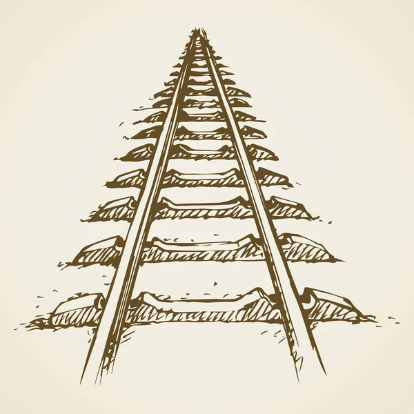 Rails. Vector tekening — Stockvector