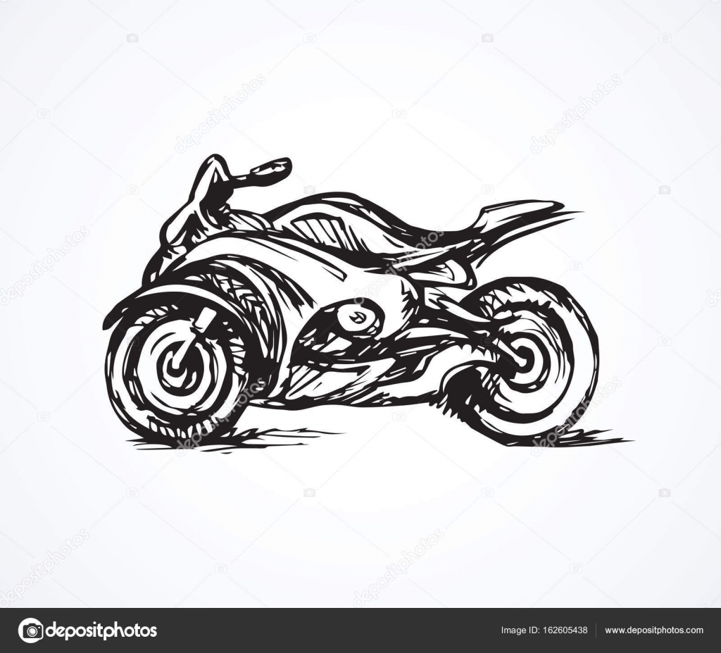 Desenho de ilustração vetorial desenhada à mão para moto de