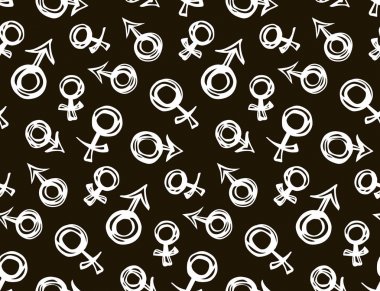 Erkek ve dişi sembolü. Vektör çizim