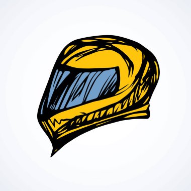 Motosiklet kask. Vektör çizim