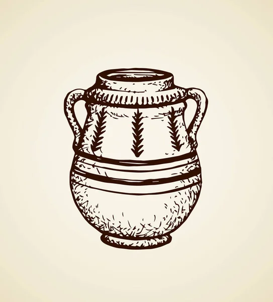Una taza antigua. Dibujo vectorial — Vector de stock