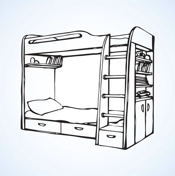 La cama. Dibujo vectorial — Archivo Imágenes Vectoriales