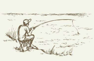 Vektör çizim. Fisher adam