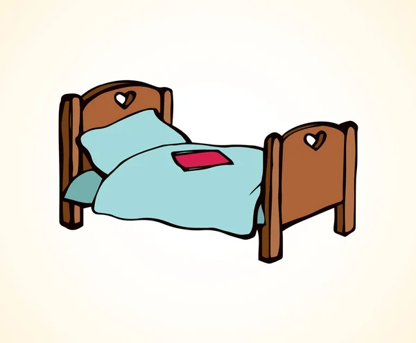 La cama. Dibujo vectorial — Archivo Imágenes Vectoriales