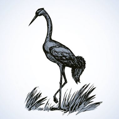 Vector background with pairs of storks in the nest vector Vector background with pairs of storks in the nest vector
