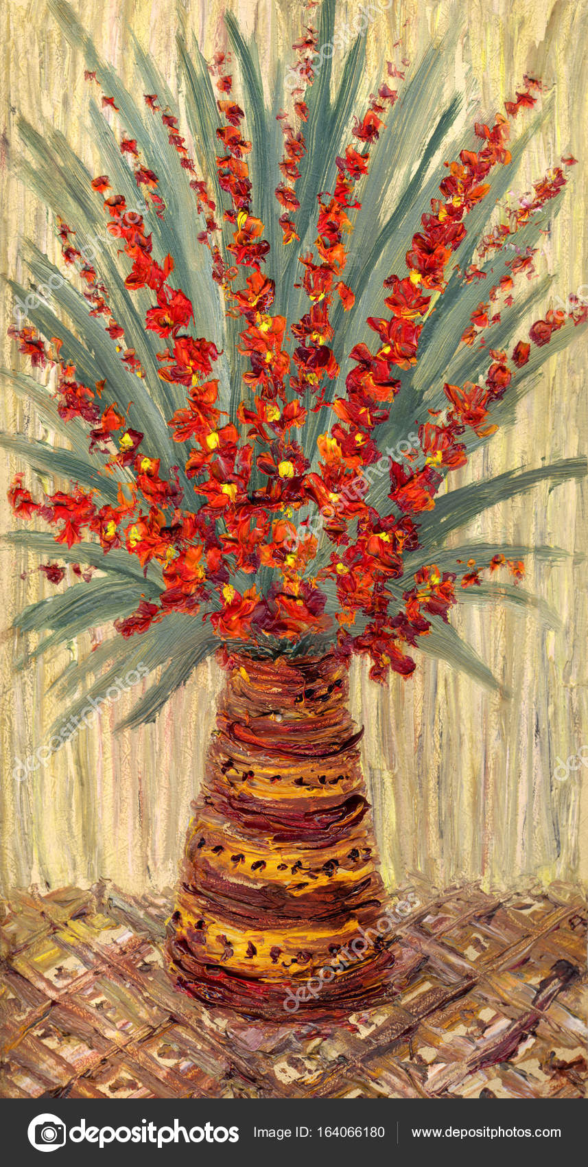 Still Life Oil Bouquet With Sprigs Of Bright Red Flowers Stock Photo Image By C Marinka Still Life Oil Bouquet With Sprigs Of Bright Red Flowers Stock Photo Image By C Marinka