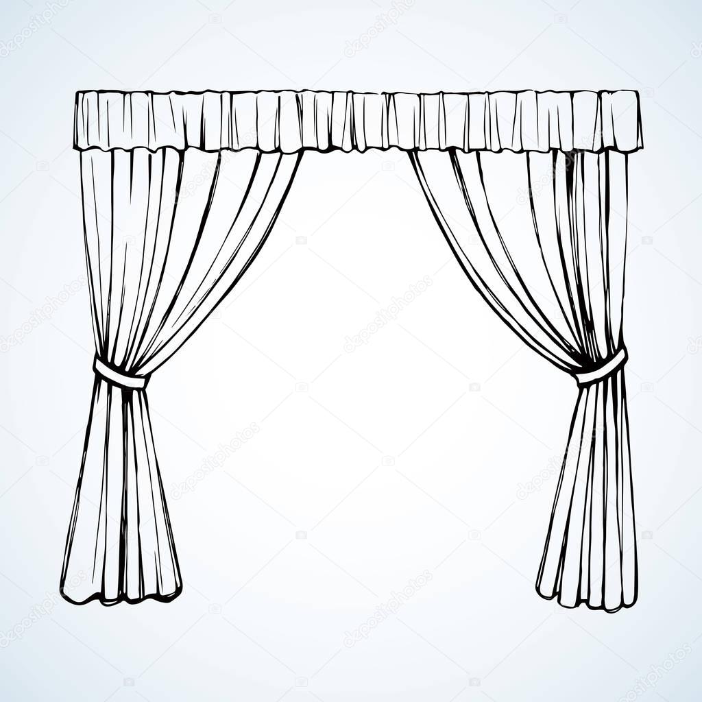 Curtain. Vector drawing