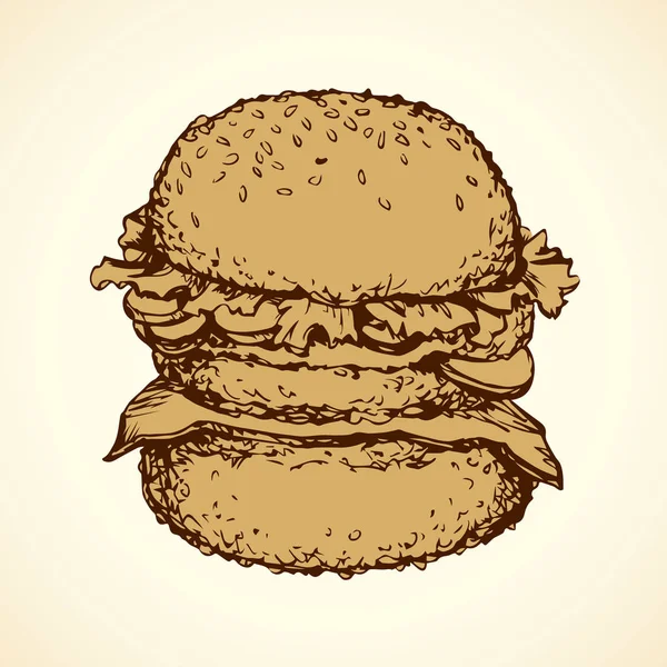 Hamburger. Dessin vectoriel — Image vectorielle