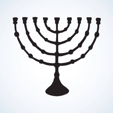 Yedi Kollu Şamdan. Vektör çizim