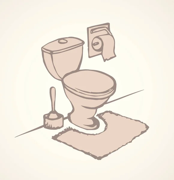 Toalett. Vektorritning — Stock vektor