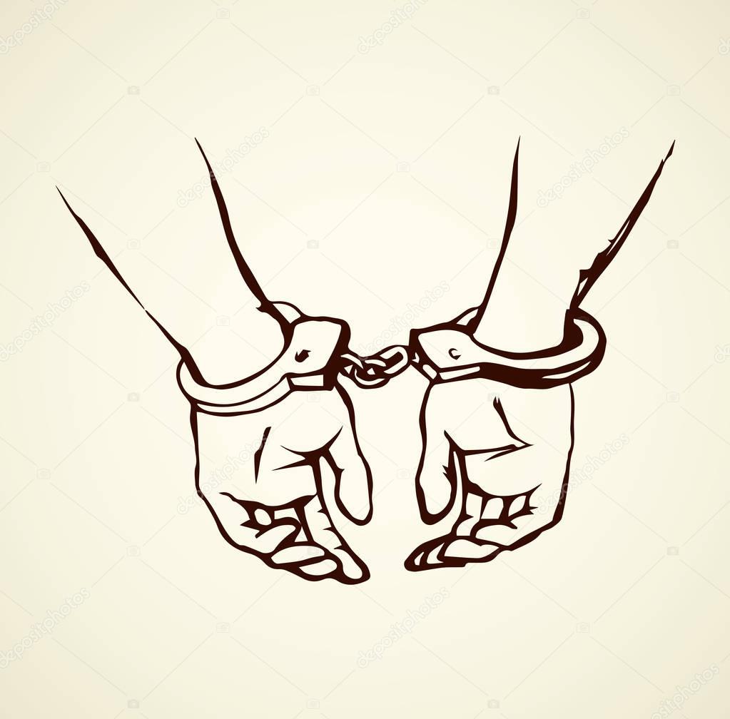 Handcuffs. Vector drawing