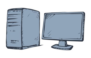 Monitör. Vektör çizim