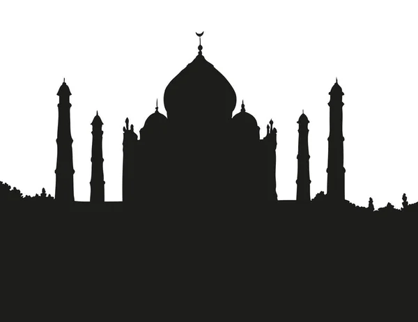 Taj Mahal en Inde. Croquis vectoriel — Image vectorielle