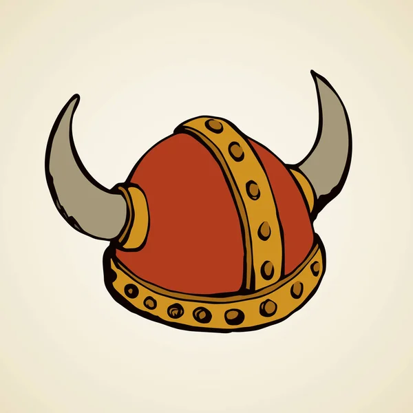 Sombrero vikingo. Dibujo vectorial — Archivo Imágenes Vectoriales