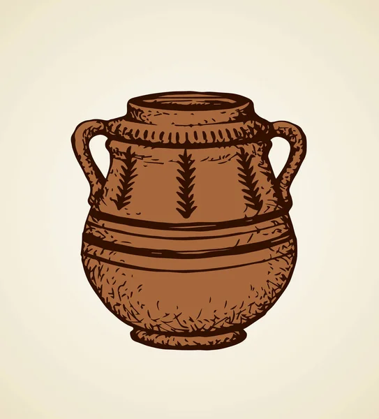 Una taza antigua. Dibujo vectorial — Archivo Imágenes Vectoriales