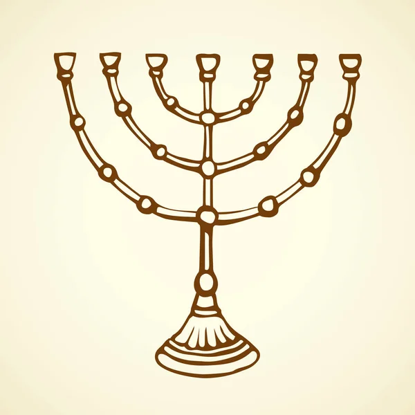 Menorah. Vektoros rajz — Stock Vector