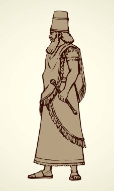 Nebuchadnezzar altın idolü. Vektör çizim