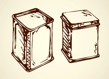 Vektör çizim. Çay kutusu