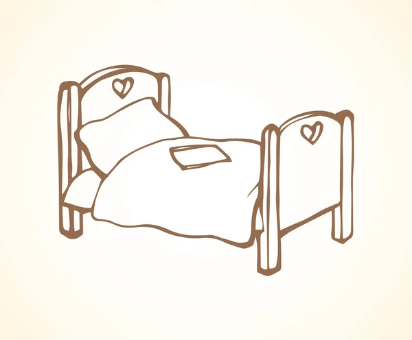 La cama. Dibujo vectorial — Archivo Imágenes Vectoriales